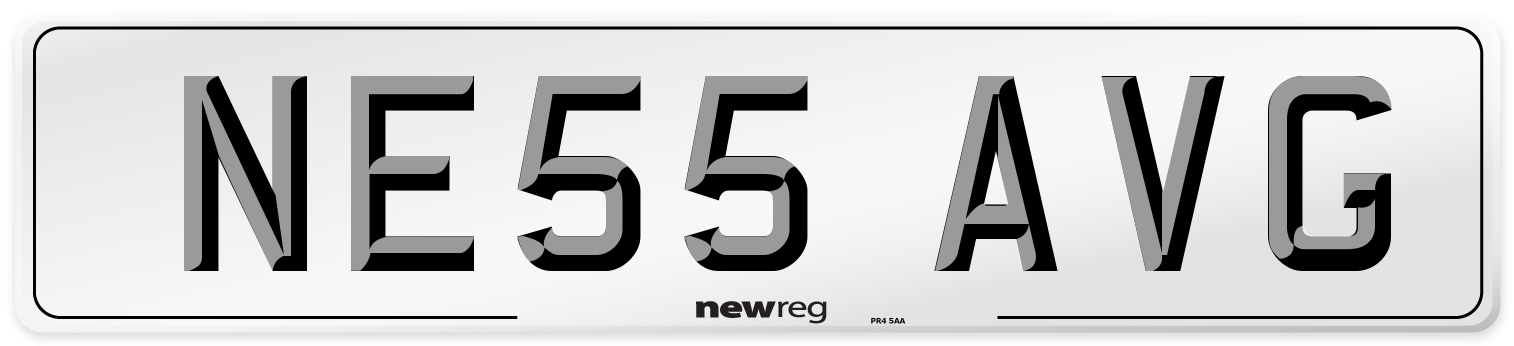 NE55 AVG Number Plate from New Reg